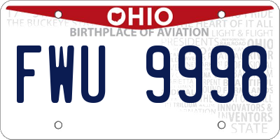 OH license plate FWU9998