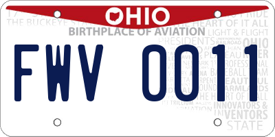 OH license plate FWV0011