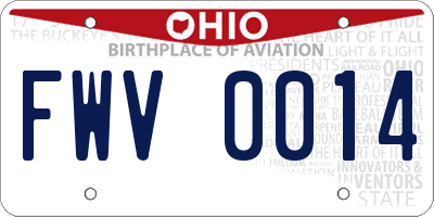 OH license plate FWV0014
