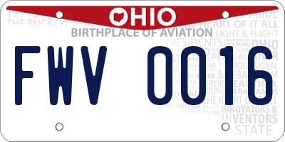 OH license plate FWV0016
