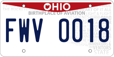 OH license plate FWV0018