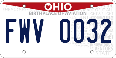 OH license plate FWV0032
