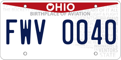 OH license plate FWV0040