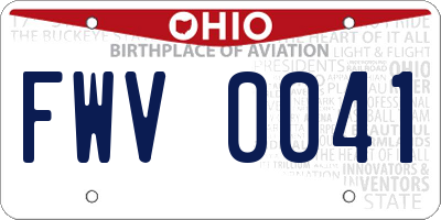 OH license plate FWV0041