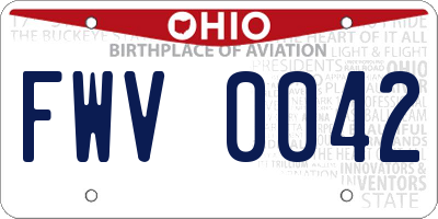 OH license plate FWV0042