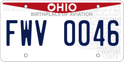 OH license plate FWV0046