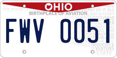OH license plate FWV0051