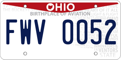 OH license plate FWV0052