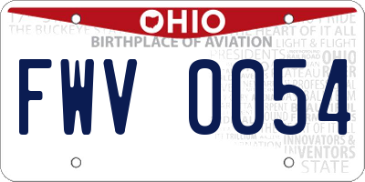 OH license plate FWV0054