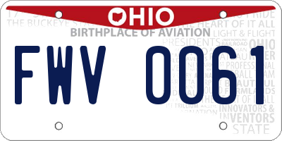 OH license plate FWV0061
