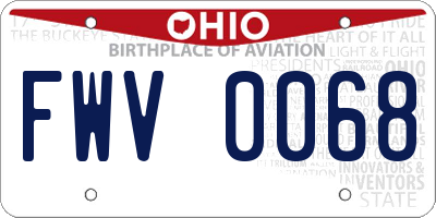 OH license plate FWV0068