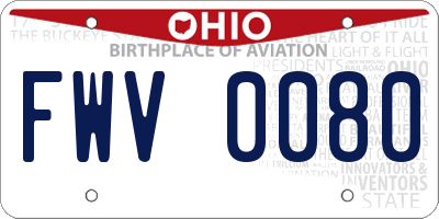 OH license plate FWV0080