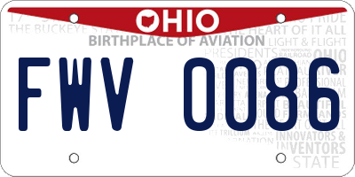 OH license plate FWV0086