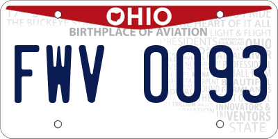 OH license plate FWV0093