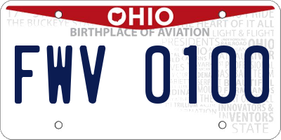 OH license plate FWV0100
