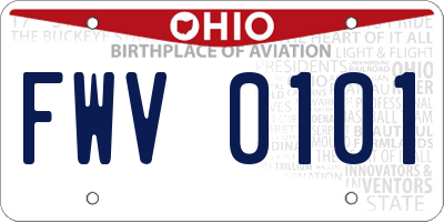 OH license plate FWV0101
