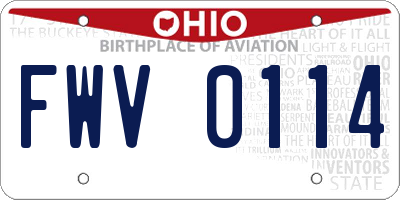 OH license plate FWV0114