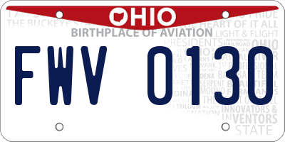 OH license plate FWV0130