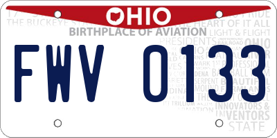 OH license plate FWV0133
