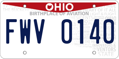 OH license plate FWV0140