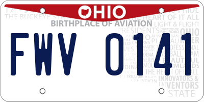 OH license plate FWV0141