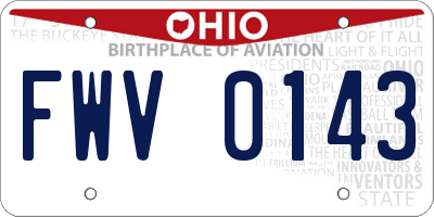 OH license plate FWV0143