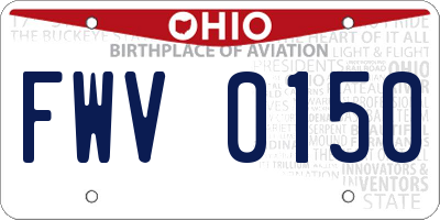 OH license plate FWV0150