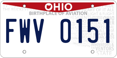 OH license plate FWV0151
