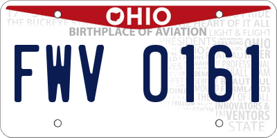 OH license plate FWV0161