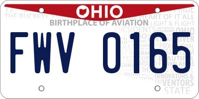 OH license plate FWV0165