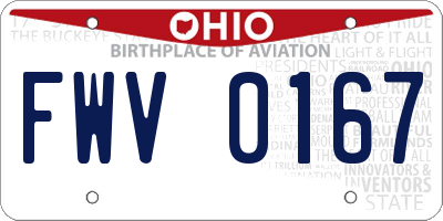 OH license plate FWV0167