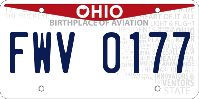 OH license plate FWV0177