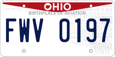 OH license plate FWV0197