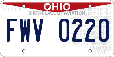 OH license plate FWV0220