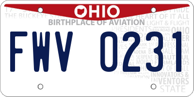 OH license plate FWV0231