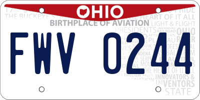OH license plate FWV0244