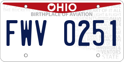 OH license plate FWV0251