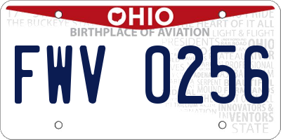 OH license plate FWV0256