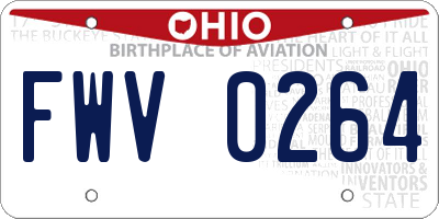 OH license plate FWV0264