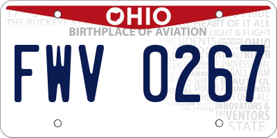 OH license plate FWV0267