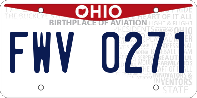 OH license plate FWV0271