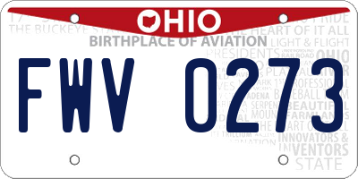 OH license plate FWV0273
