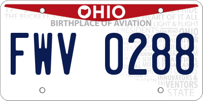 OH license plate FWV0288