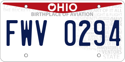 OH license plate FWV0294