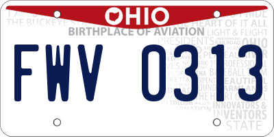 OH license plate FWV0313