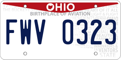 OH license plate FWV0323