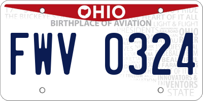 OH license plate FWV0324
