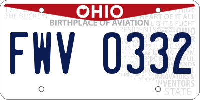 OH license plate FWV0332