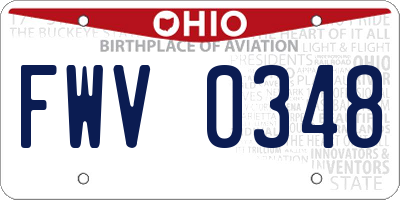 OH license plate FWV0348