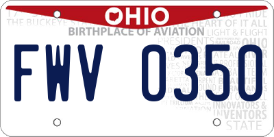 OH license plate FWV0350